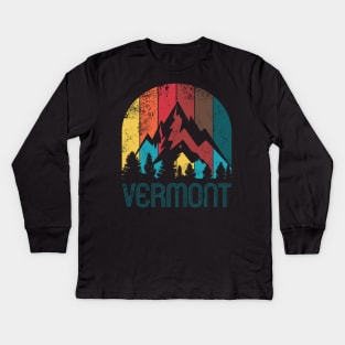 Retro Vermont Design for Men Women and Kids Kids Long Sleeve T-Shirt